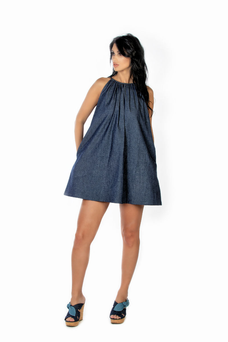 Denim Swing Dress – Dai Moda Denim Swing Dress – Dai Moda