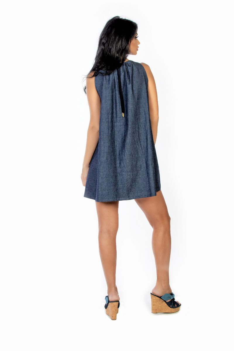 Denim Swing Dress Dai Moda Denim Swing Dress Dai Moda